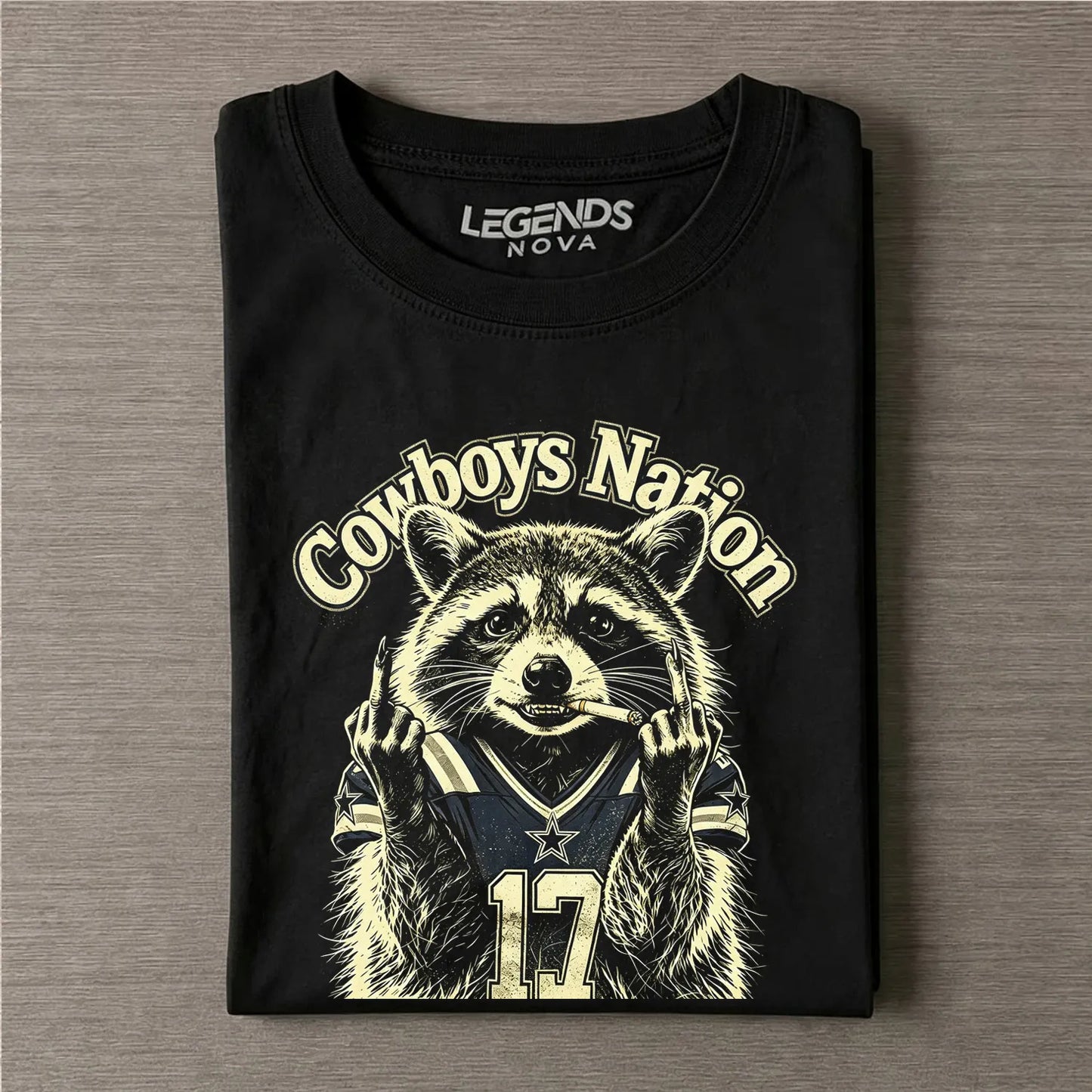 Dallas Raccoon Smoking Humor T-shirt