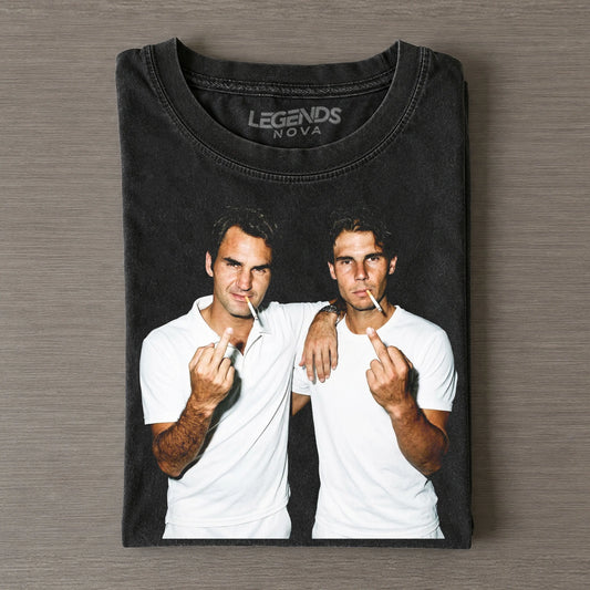 Roger Federer & Rafael Nadal Tennis legend graphic T-shirt