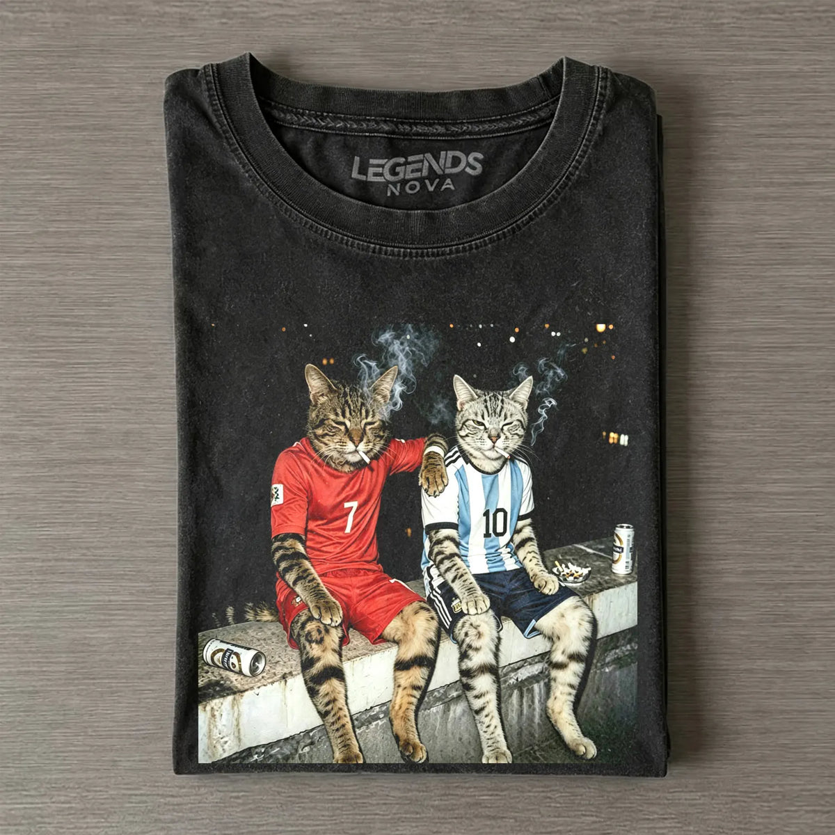 Football Cat Drinking Humor T-shirt