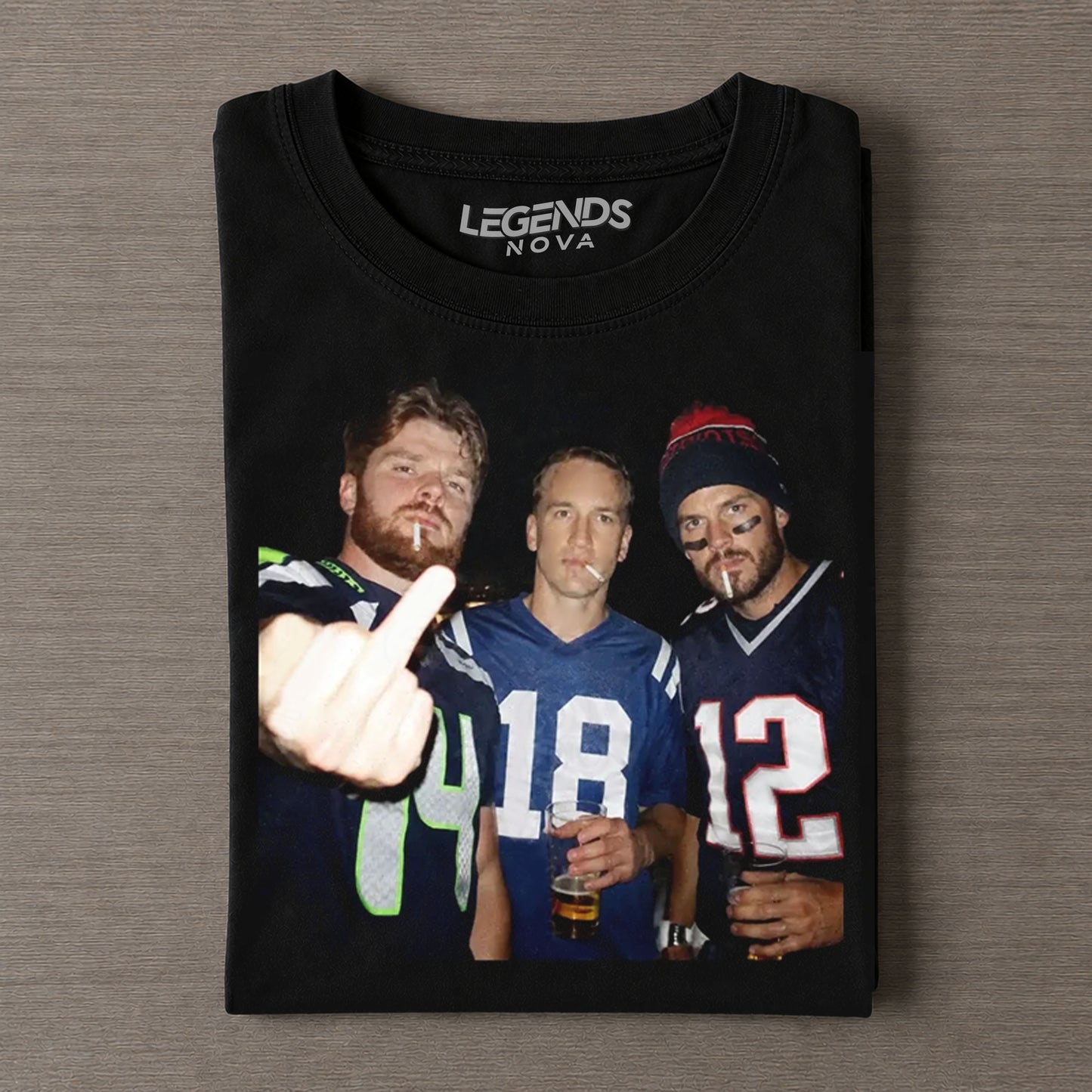 Sam Darnold & Peyton Manning & Tom Brady Football T-shirt