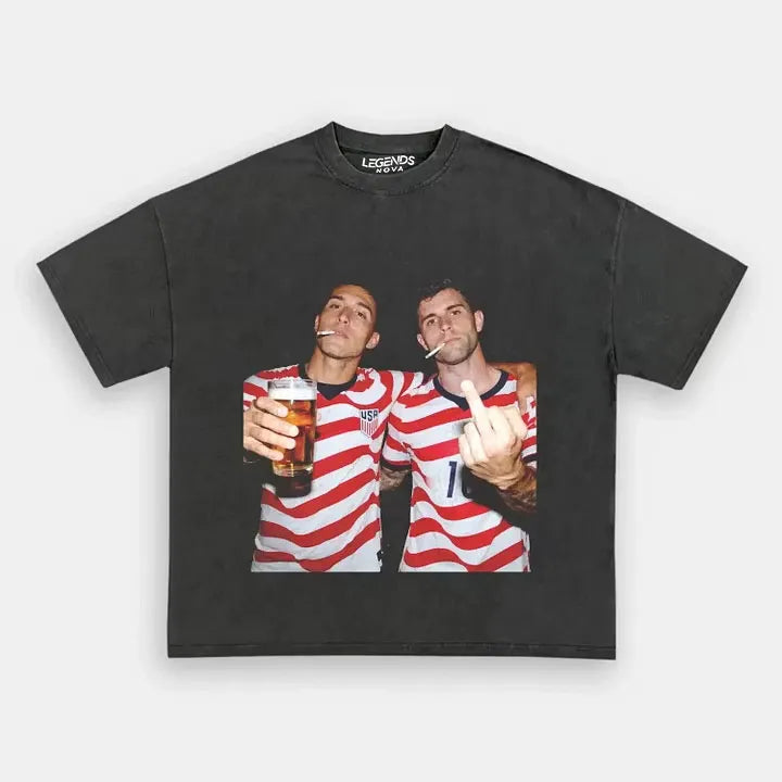 Sergiño Dest & Christian Pulisic American Soccer Style Tee 1.2