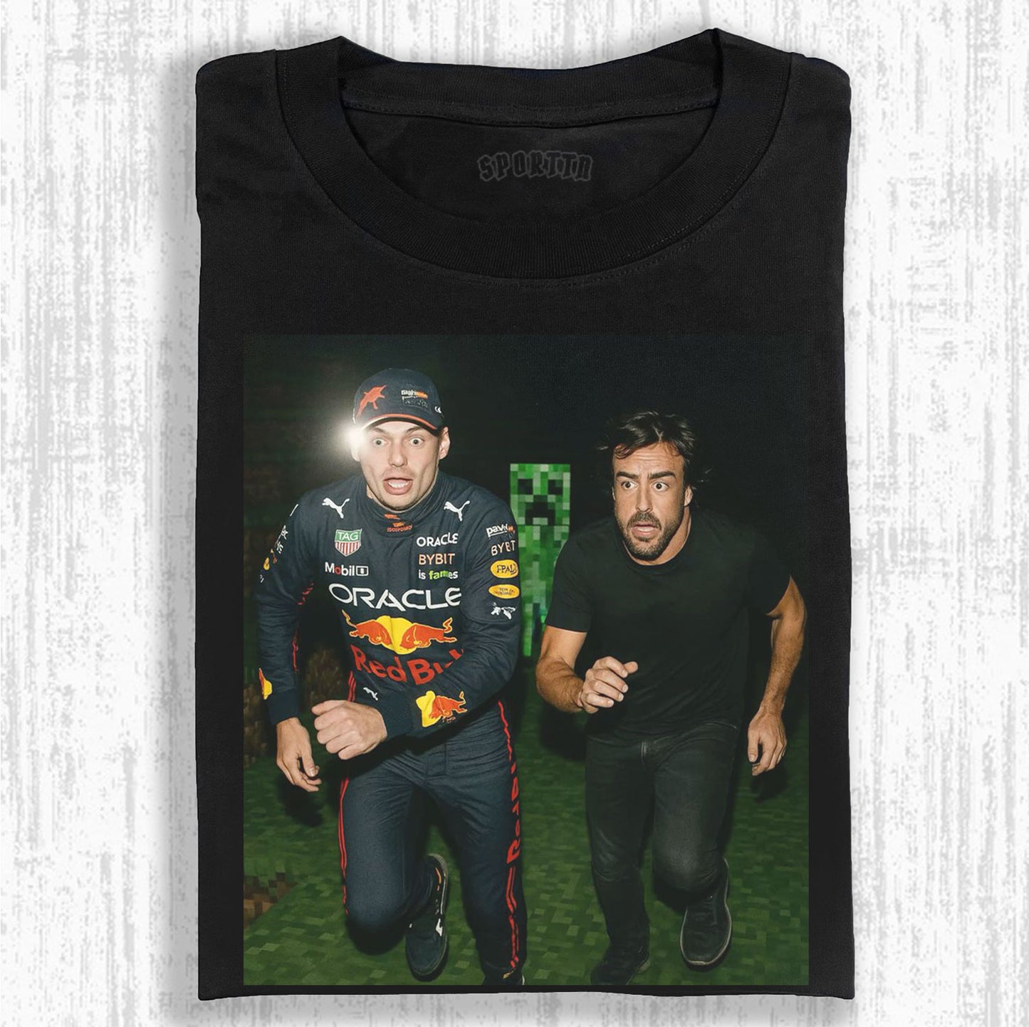 Max Verstappen & Fernando Alonso In Minecraft T-shirt/Sweatshirt/Hoodie