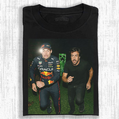 Max Verstappen & Fernando Alonso In Minecraft T-shirt/Sweatshirt/Hoodie