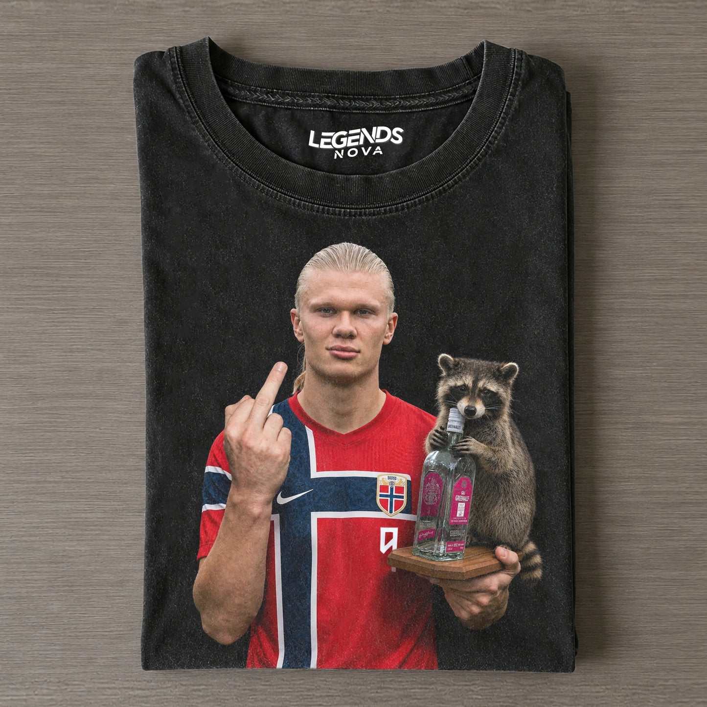Erling Haland & Whiskey Raccoon H-MT-F V2 Tee
