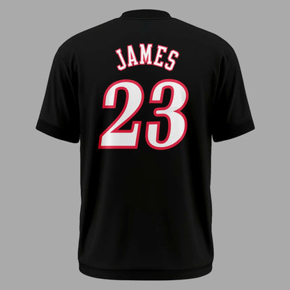 Black LeBron James x Philadelphia 76ers Logo T-Shirt